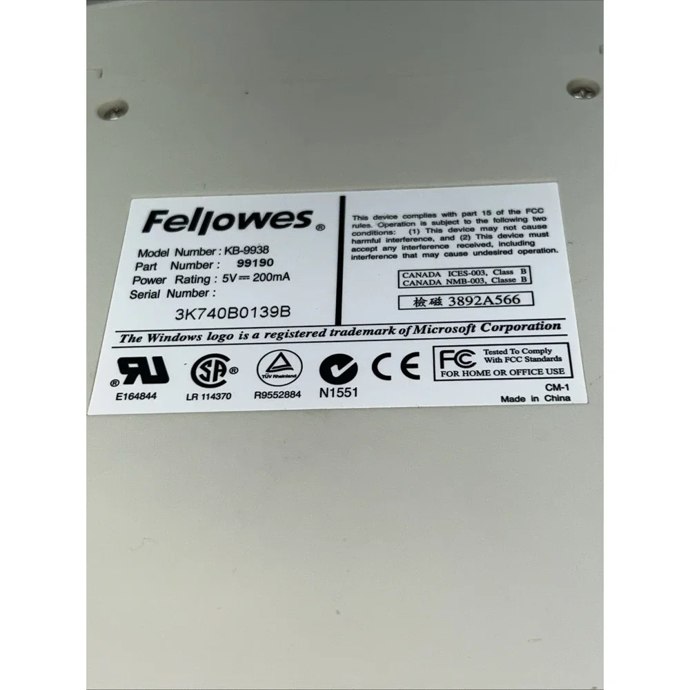 Fellowes Touchpad Keyboard KB-9938‎ PS/2 Keyboard